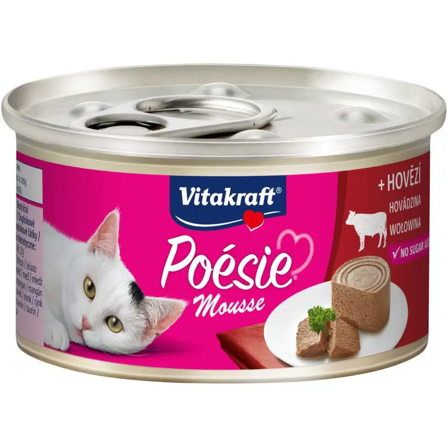 Vitakraft Poésie Mousse hovädzie 85 g 1 vitakraft-poesie-pamlska-pre-macky-chovatelske-potreby-zvieratkovo-rastlinkovo