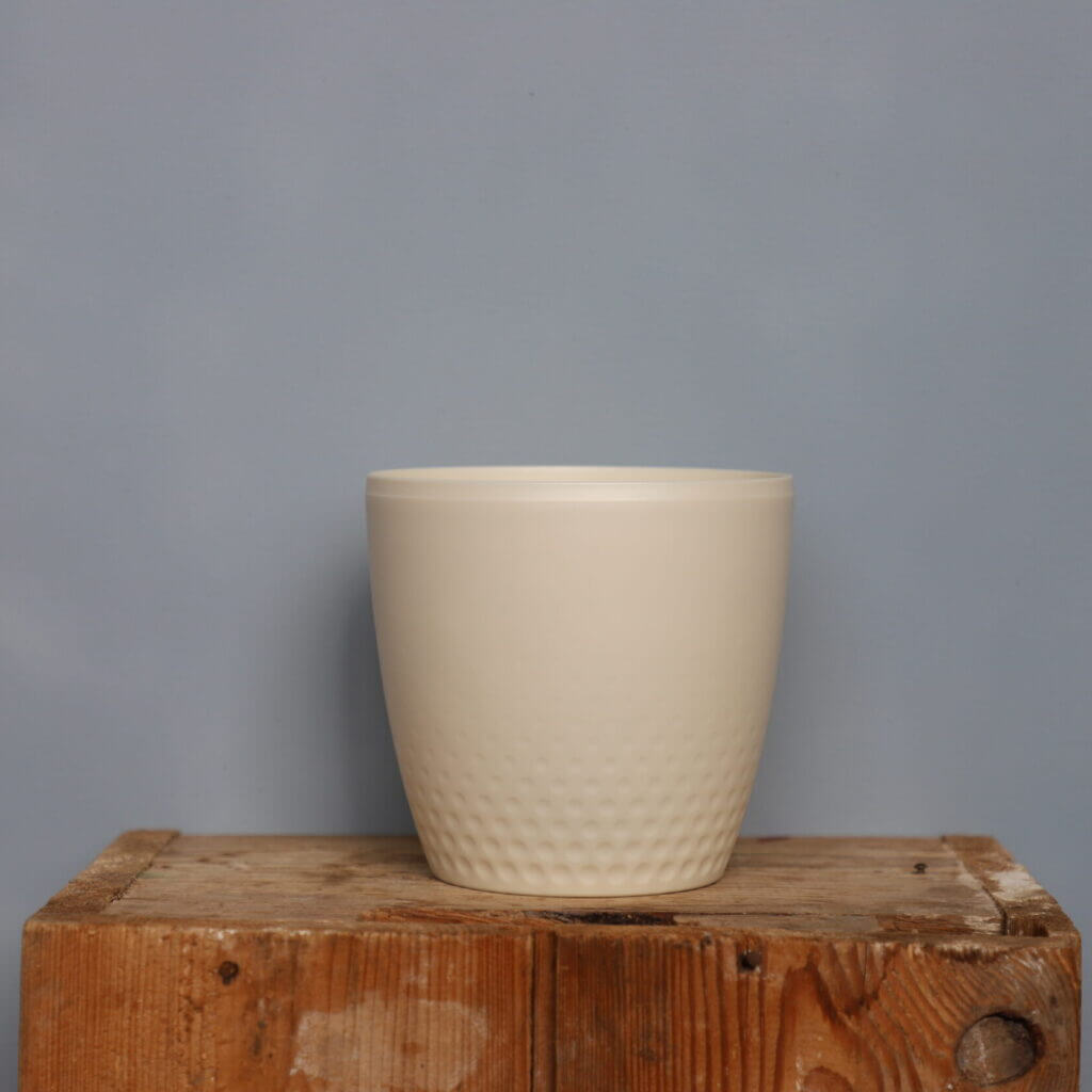 Lamela - Vaso da fiori in plastica bianca, diametro 18,5 cm