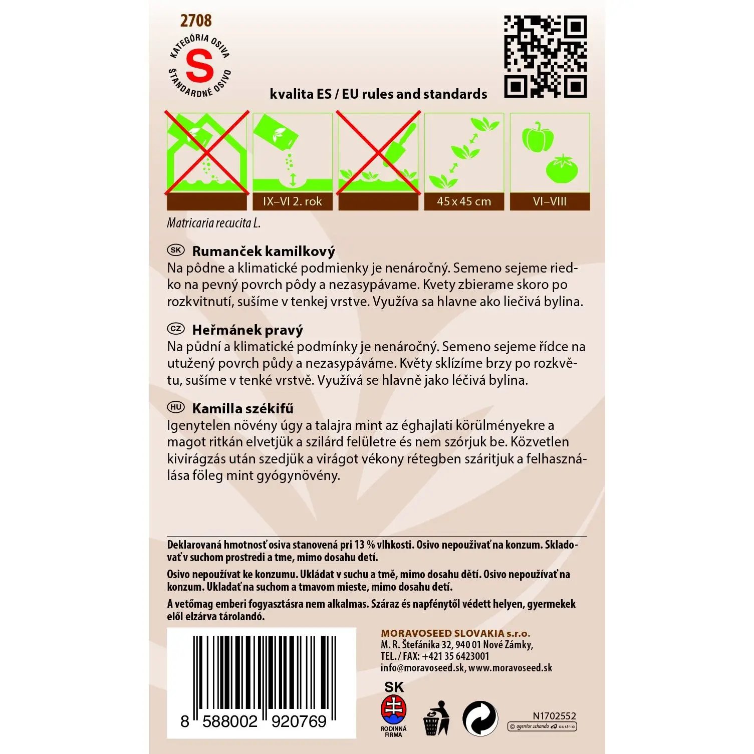 MoravoSeed Rumanček kamilkový 0,5 g 2 MoravoSeed Rumanček kamilkový 0,5 g - Image 2