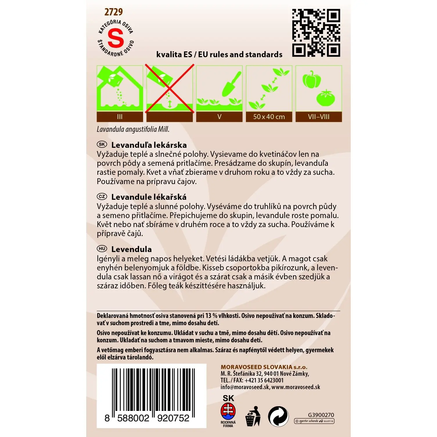 MoravoSeed Levanduľa lekárska 0,5 g 2 MoravoSeed Levanduľa lekárska 0,5 g - Image 2