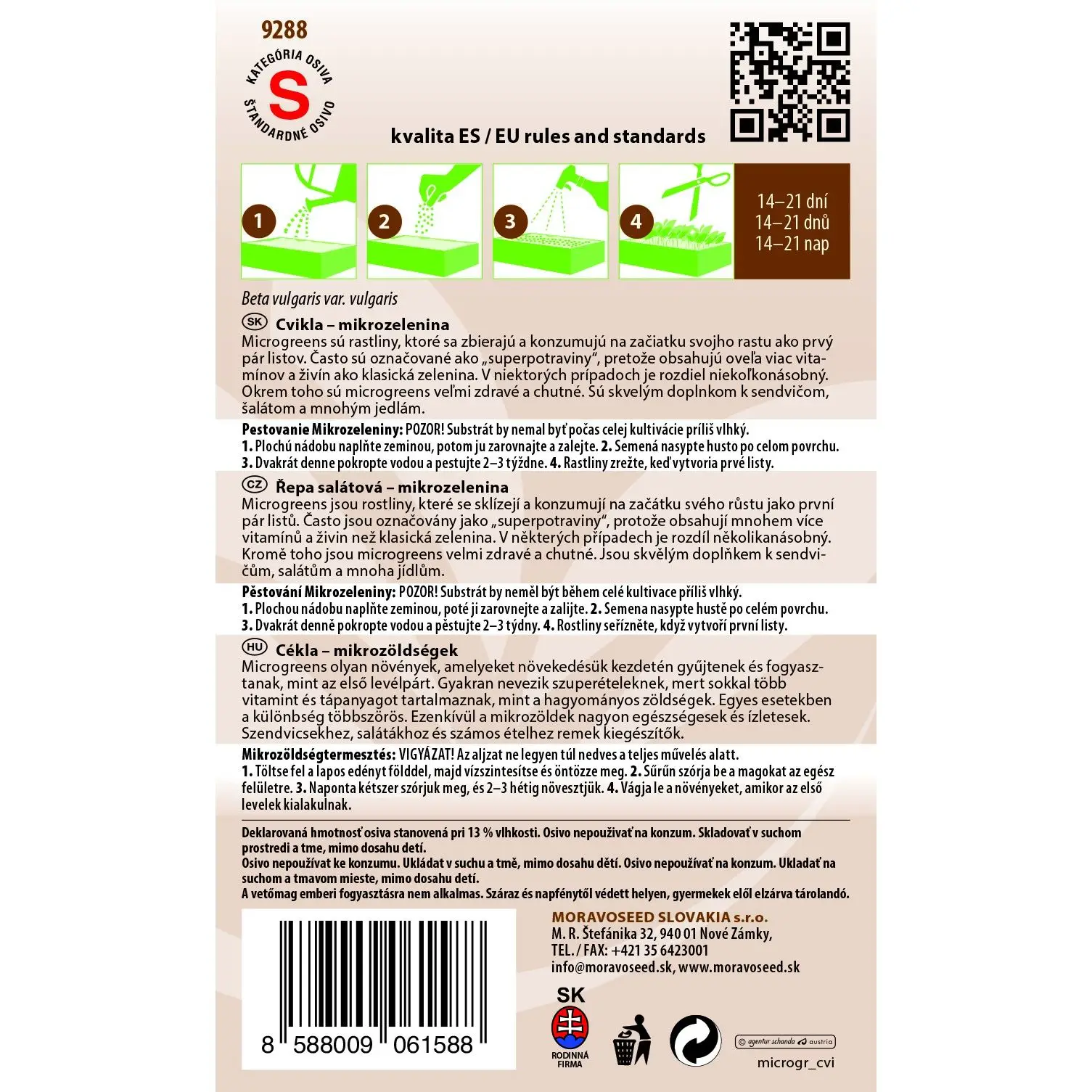 MoravoSeed MicroGreens Cvikla 10 g 2 moravoseed-semena-microgreens-cvikla-osiva-rastlinkovo