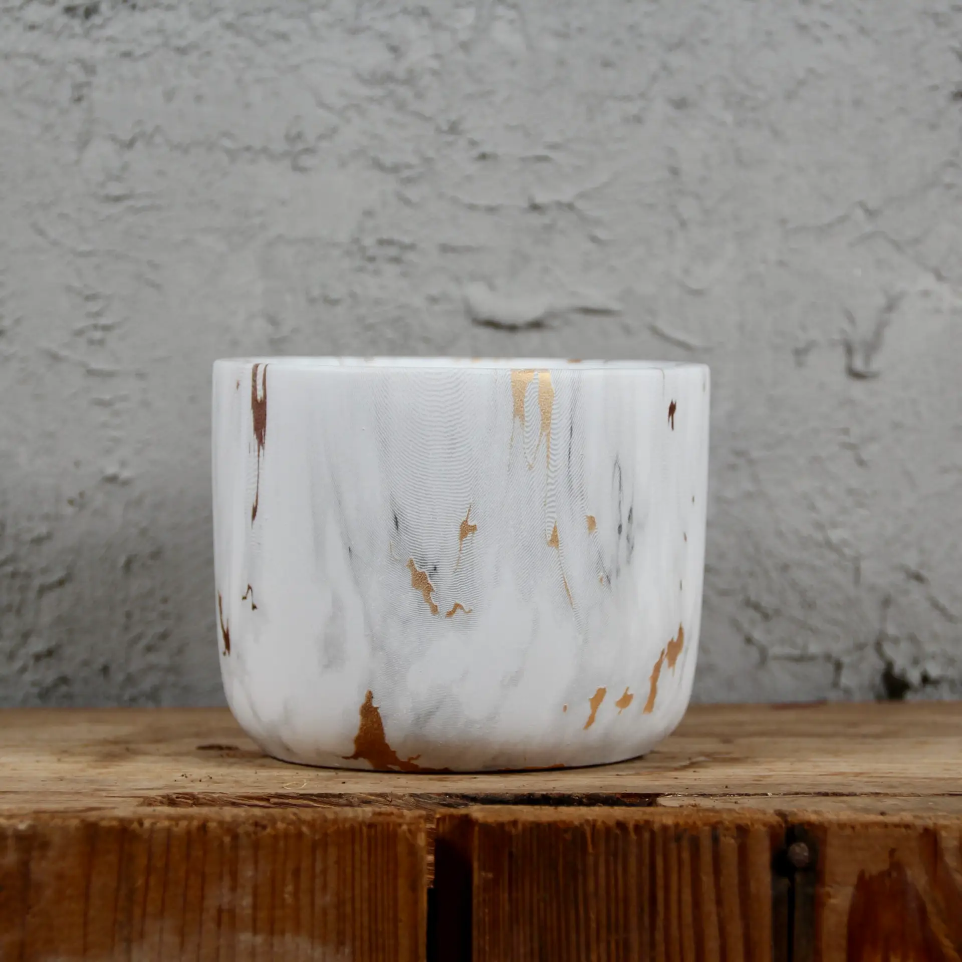 E-shop Kvetináč White Marble Ø 9 cm