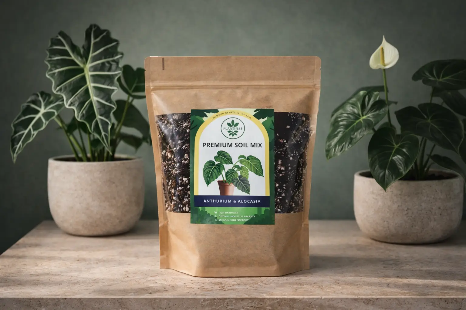 PlantNest Anthurium a Alocasia substrát 3 litre 2 PlantNest-anthurium-alocasia-substrat-na-rastliny-rastlinkovo